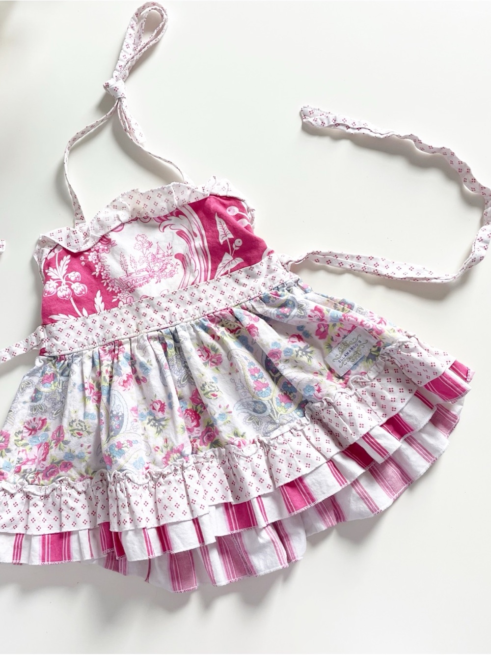 Ellamaroo’s Handmade Mix Pattern Halter Twirl Dress | Size 4